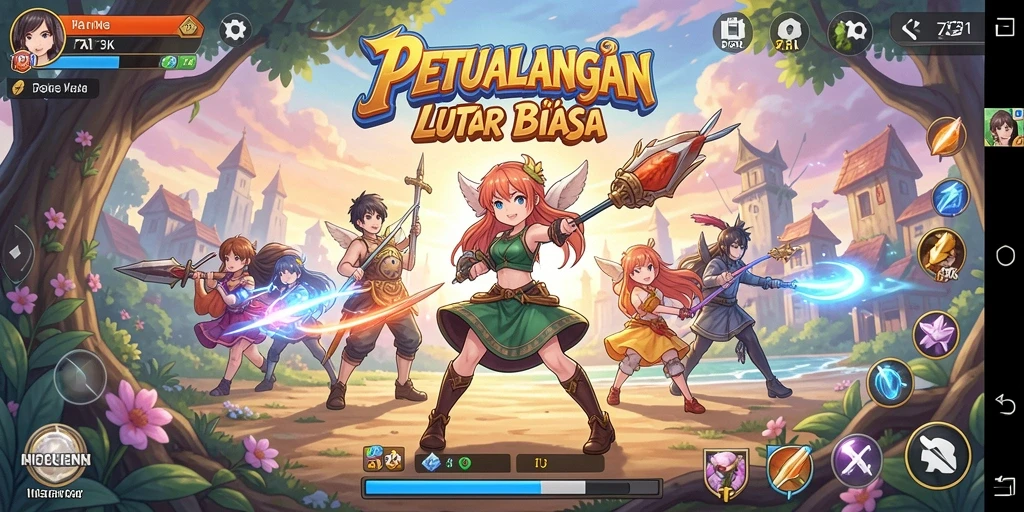 Screenshot 73K menampilkan aksi pertarungan seru dalam dunia anime.