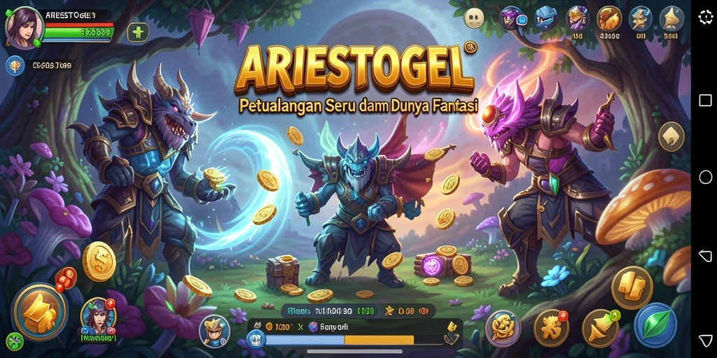 Tampilan gameplay ARIESTOGEL yang menakjubkan dalam petualangan RPG.