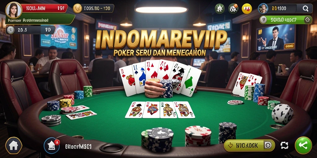 Screenshot gameplay INDOMAREVIP menampilkan aksi poker yang seru.