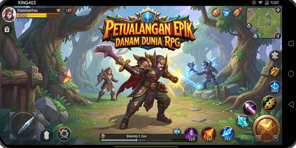 Tangkapan layar KING403 menampilkan aksi pertarungan epik dalam dunia RPG.