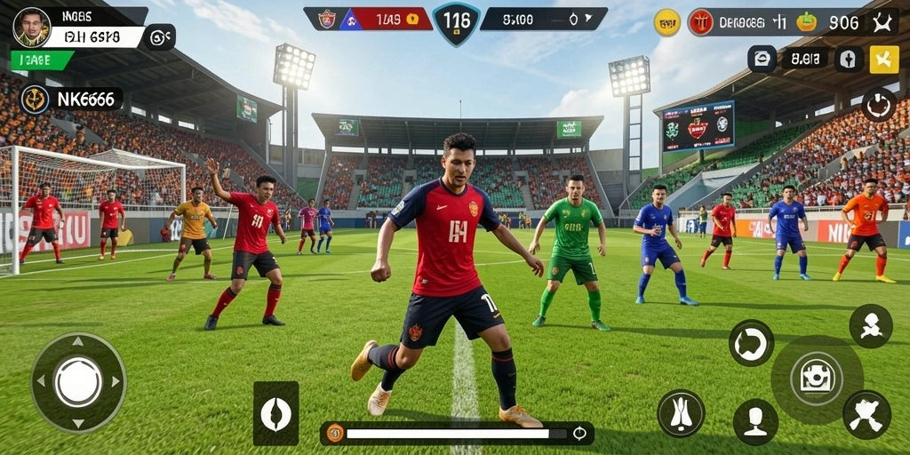 Screenshot gameplay NK666 menampilkan pertandingan olahraga yang penuh aksi.