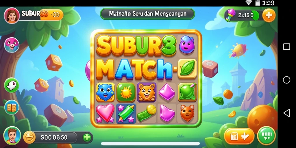 Gameplay seru SUBUR88 dalam aksi Match-3 yang mengasyikkan.
